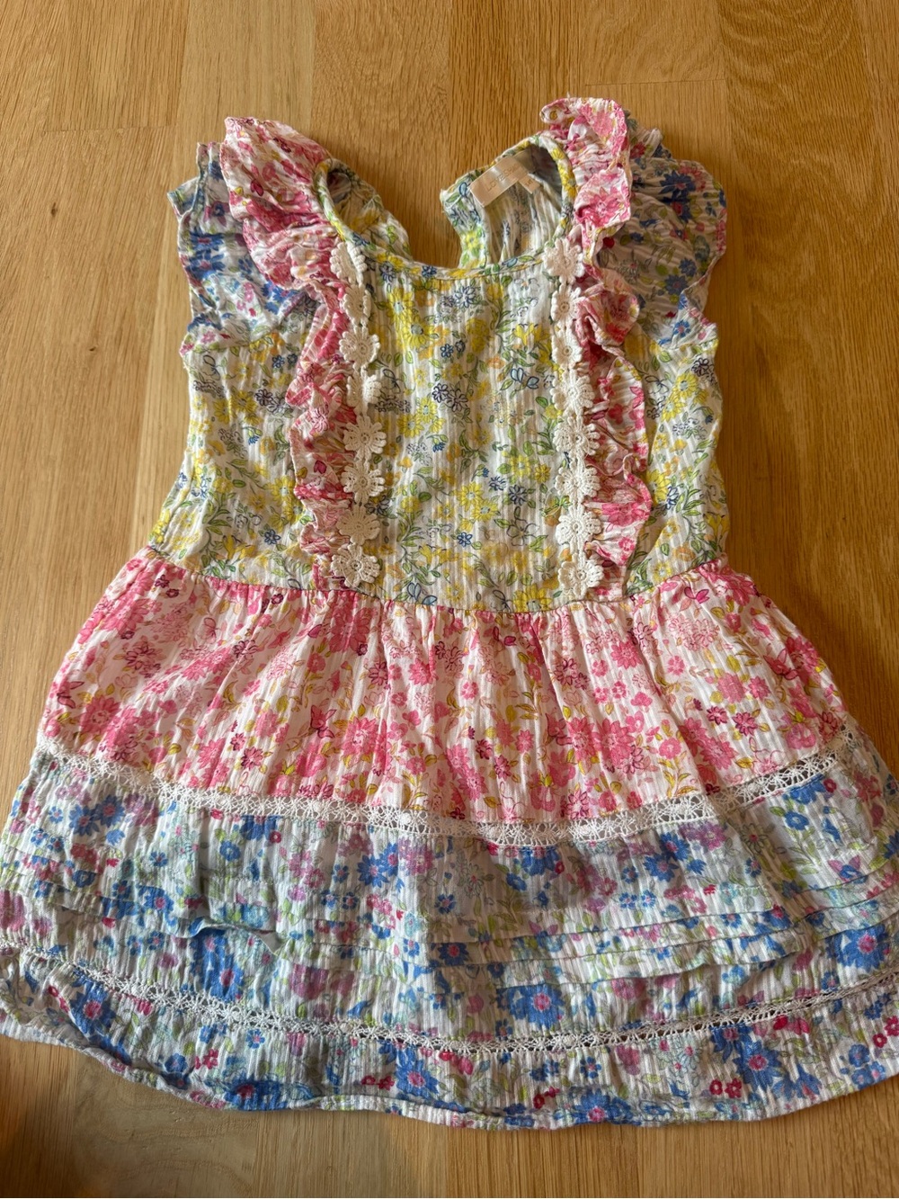 LoveShackFancy Kids Dress - Pink, Yellow, Blue Floral